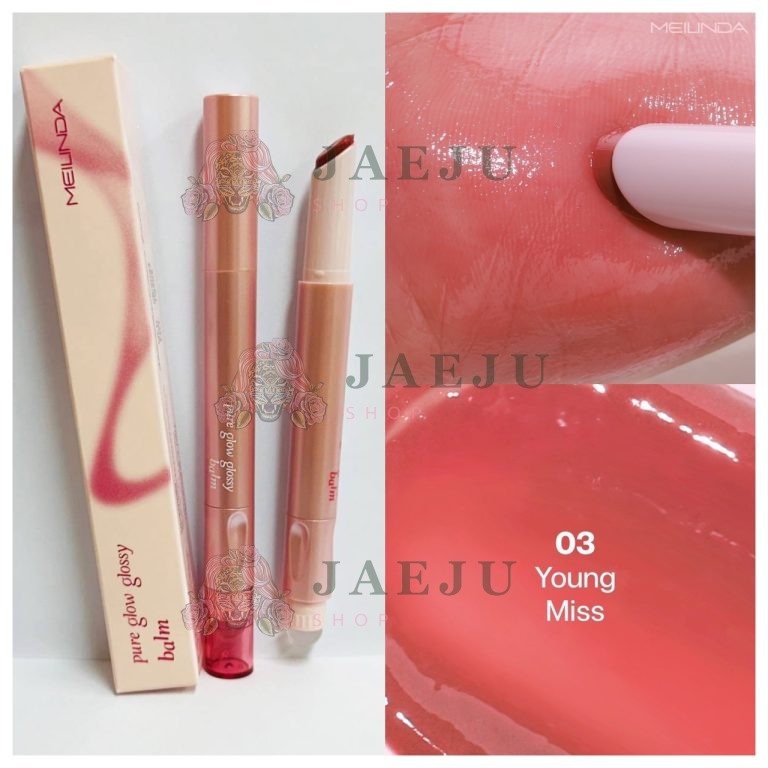Meilinda pure glow glossy balm#sparkling cloud เมลินดา เพียว โกลว์ กรอสซี่ บาล์ม - NO.3 Young miss