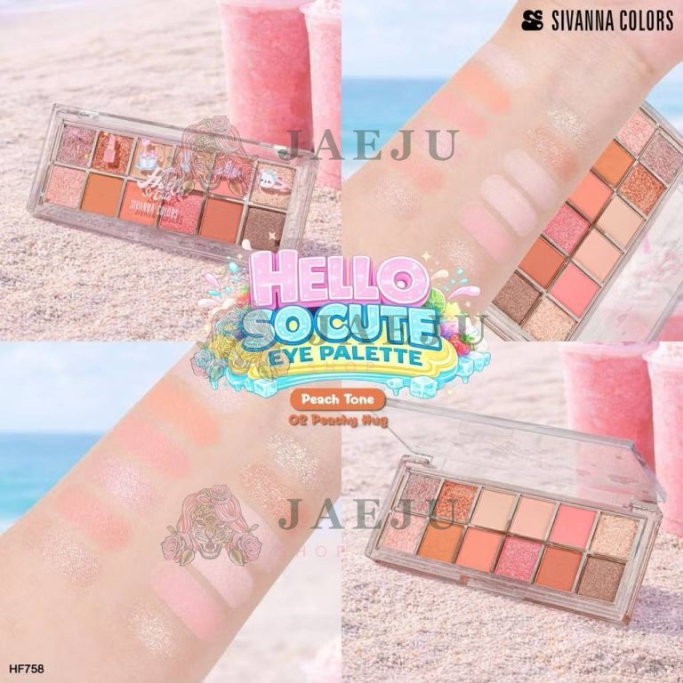 Sivanna colors hello so cute eye palette ซีเวนน่า คัลเลอร์ ฮัลโล โซ คิวท์ อาย พาเลท 1.6x12g. - 02.Peachy hug