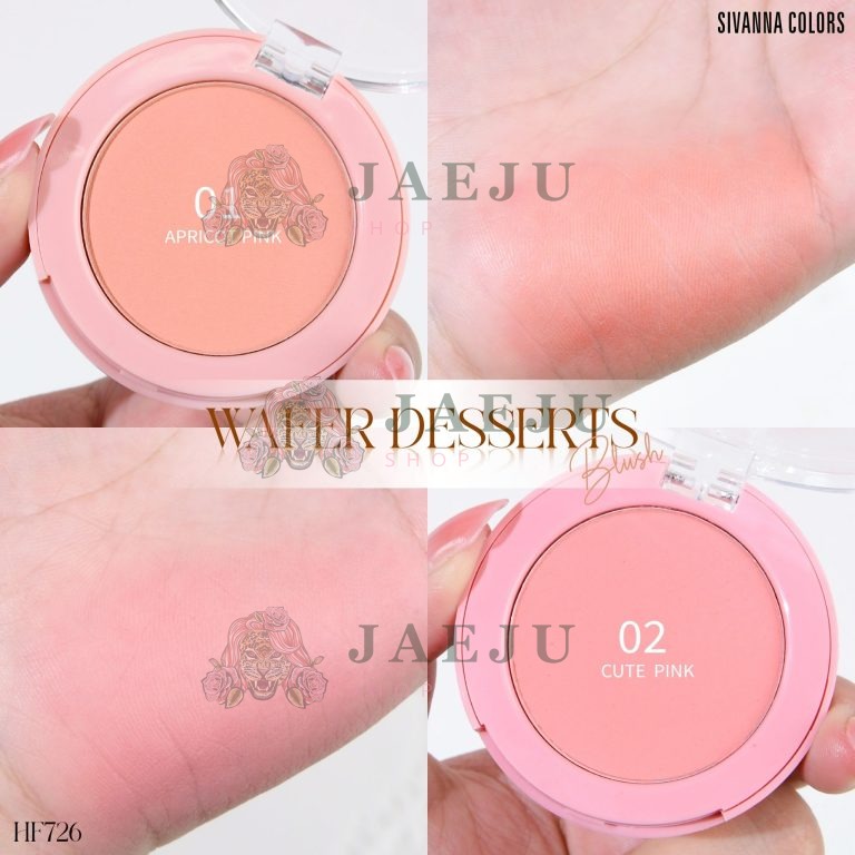 Sivanna colors wafer desserts blush ซีเวนน่า คัลเลอร์ส ปัดแก้ม 4.2g. - 01.Apricot pink
