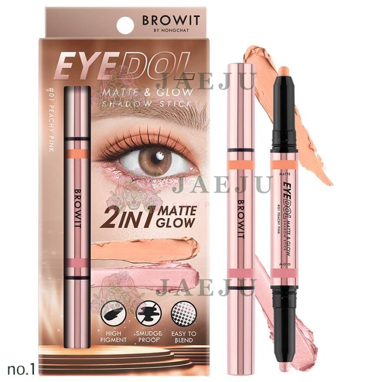 Browit eyedol matte&glow shadow stick - NO.1 Peachy pink