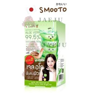 Smooto soothing&moisture aloe vera 99.5% soothing gel. สมูทโตะ อโล-อี สเนล ไบร์ท เจล 50g.x4pcs