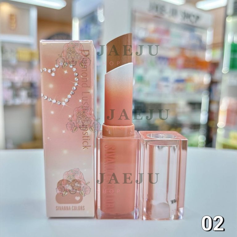 HF576 Sivanna colors diamond lustre lipstick ซีเวนน่า คัลเลอร์ส ไดมอนด์ ลัสเตอร์ ลิปสติก 3.6g - 02. Golden jubilee