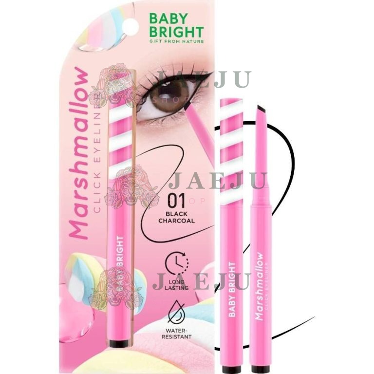 Baby bright marshmallow click eyeliner เบบี้ไบร์ท มาร์ชเบลโล่ อายไลน์เนอร์ 0.10g. - 01.Black charcoal