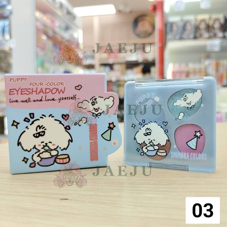 HF837 Sivanna colors puppy four-color eyeshadow  ซีเวนน่า คัลเลอร์ส พัพพี/โฟร์-คัลเลอร์ส อายแชโดว์ 4.1g - 03. dusty blue