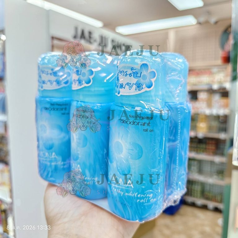 Shimona freshu whitening rollon ชิโมน่า นิว เฟรชชี่ ไวท์เทนนิ่ง โรลออน 60ml/x6pcs - 04.blue breeze