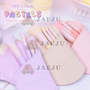 Nee cara 4pcs brush set with bag นีคาร่า บี คัลเลอร์ฟลู ชุดแปรงแต่งหน้า