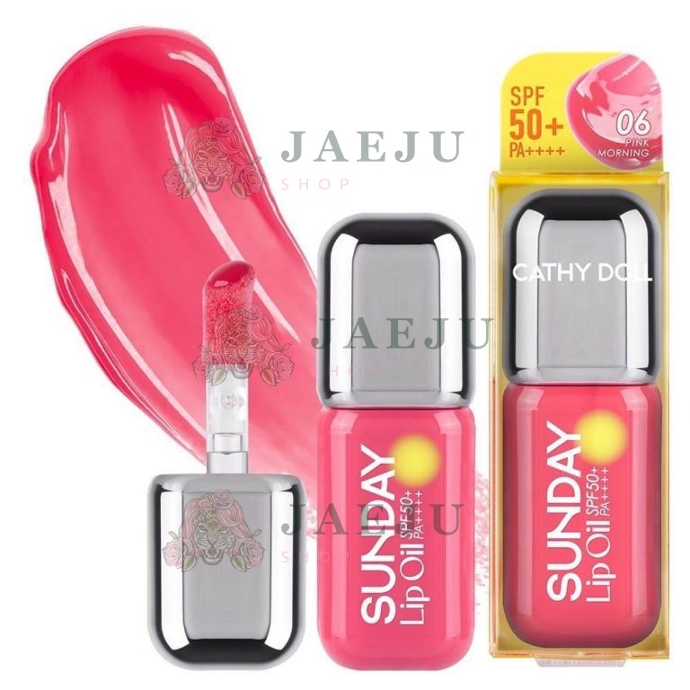 Cathy doll sunday lip oil spf50+pa++++ เคที่ดอลล์ ซันเดย์ลิปออยส์ เอสพีเอฟ50+พีเอ++++ 3.5g. - 06.PINK MORNING