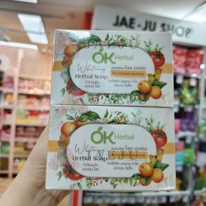 OK herbal soap whitening สบู่สมุนไพร โอเค เฮอเบิ้ล โซป ไวท์เทนนิ่ง ส้ม-มะเขือเทศ130gx6pcs