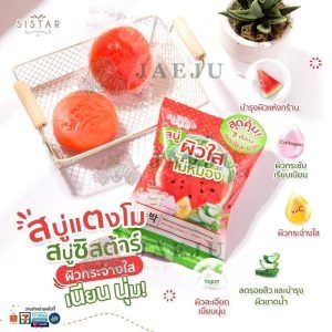 Sistar watermelon brightening&refreshing soap ชิสต้าร์ วอเตอร์เมล่อน ไบร์ทเทนนิ่งแอนด์รีเฟรชชิ่ง โซป 30gx3pcs