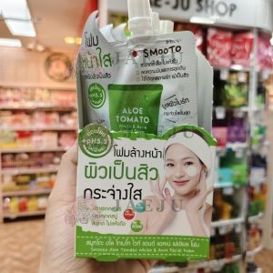 Smooto aloe tomato white& acne facial foam สมูทโตะ อโล โทเมโท ไวท์ แอนด์ แอคเน่ เฟเชี่ยล โฟม 30gx6pcs