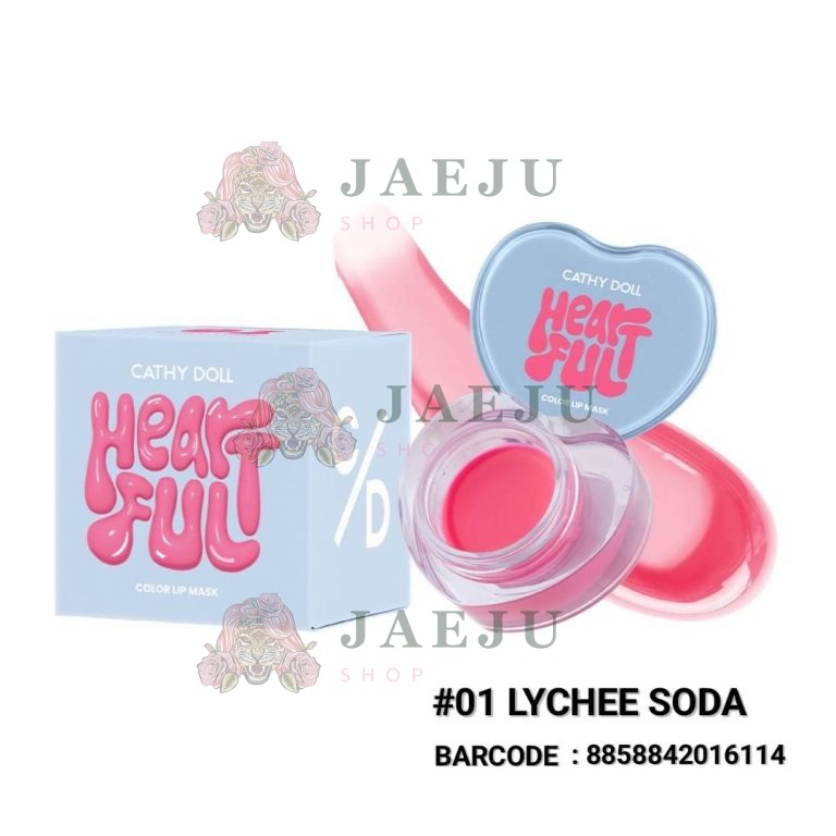 Cathy doll heartful color lip mask เคที่ดอลล์ ฮาร์ทฟลูคัลเลอร์สลิปมาส์ก - NO.1 lychee soda