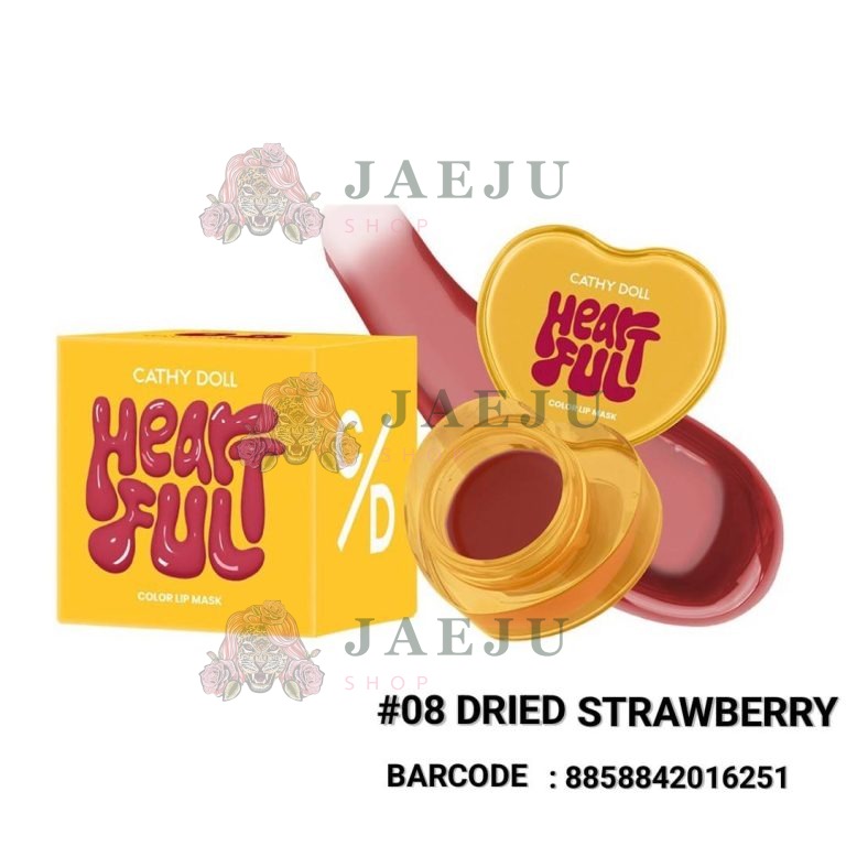 Cathy doll heartful color lip mask เคที่ดอลล์ ฮาร์ทฟลูคัลเลอร์สลิปมาส์ก - NO.8Dried Strawberry