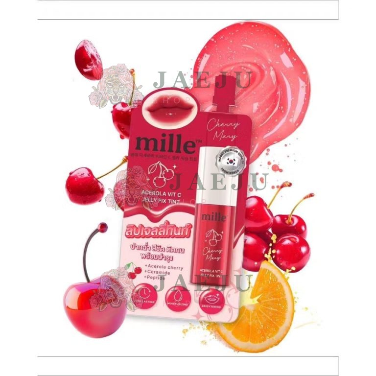 Mille acerola vit c jelly fix tint มิลเล่ อะเชโรลา วิต ซี เจลลี่ ฟิกซ์ ทิ้นท์ 3gx6pcs. - 01. cherry mary