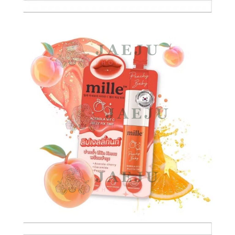 Mille acerola vit c jelly fix tint มิลเล่ อะเชโรลา วิต ซี เจลลี่ ฟิกซ์ ทิ้นท์ 3gx6pcs. - 03.peachy baby