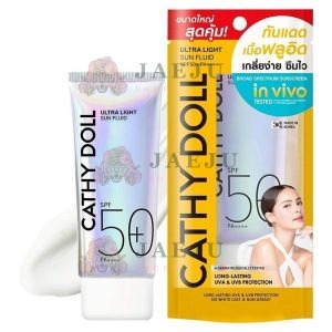 Cathy doll ultra light sun fluid spf50+pa++++ เคที่ดอลล์ อัลตร้าไลท์ซันฟลูอิด เอสพีเอฟ50+พีเอ++++ 70ml.