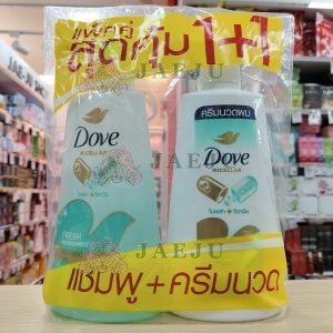 Dove micellar โดฟ ไมโซล่า แชมพู+ครีมนวด สีเขียว380ml+380ml.