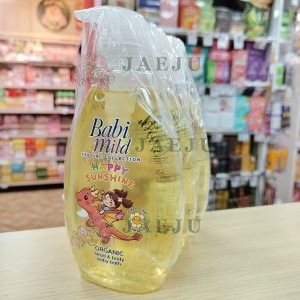 Babi mild special collection organic head&body baby bath เบบี้มายด์ แฮปปี้ ซันชายน์ ออร์แกนิก เฮด & บอดี้ เบบี้ บาธ 380มล.*3ชิ้น