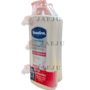 Vaseline healthy bright uv extra brightning gluta creamide วาสลีน เฮลตี้ ไบร์ท ยูวี เอ็กตร้า ไบร์ทเทนนิ่ง กลูตร้า 1+1สีชมพู 300ml+2pcs