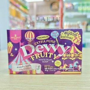premium extra pure dewy fruity soap พรีเมี่ยม เอ็กซ์ตร้า เพียว ดิวอี้ ฟรุตตี้ ไวท์ พลีส โซป 70g