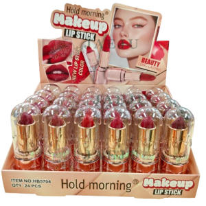 NO.HB5704 Hold morning makeup lip stick ลิปสติกฝาใส x24pcs