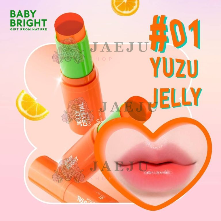 Baby bright jelly crystal lip balm jelly เบบี้ไบร์ทเจลลี่คริสตัลลิปบาล์ม - NO.1Yuzu