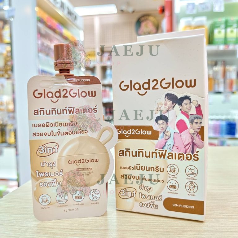 Glad2Glow flawless blurring skin tint G2G ฟลอว์เลส เบลอนิ่ง สกิน ทินท์ฟิลเตอร์ ไพรเมอร์รองพื้น 6g - #02N pudding