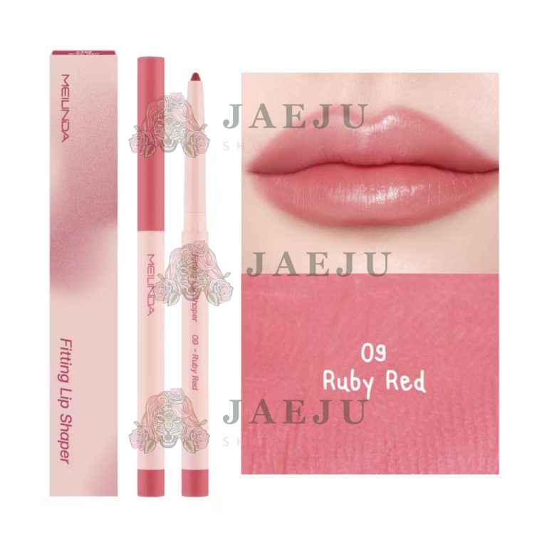 Meilinda fittting lip shaper เม ลินดา ฟิตติ้ง ลิป เซอเปอร์  0.28กรัม - 09.Rudy red