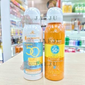 AR uv white tone up spray spf50+pa+++ เอ อาร์ อโล เวร่า ยูวี ไวท์ โทน อัพ สเปรย์ 100ml