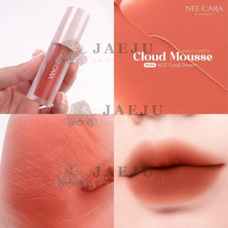 N434 Nee cara cloud mousse liquid lipstick นีคาร่า คลาวด์ มูสลิปสติก 3g - เบอร์ 03