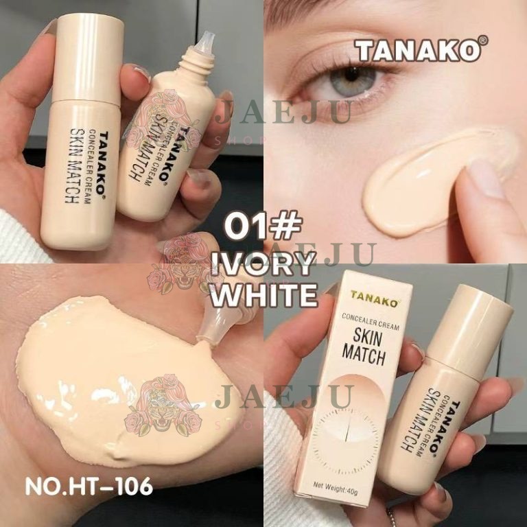 HT-106 Tanako concealer cream skin match ทานาโกะ สกิน แมทท์ คอนซีลเลอร์ ครีม 40g - 01. Ivory white
