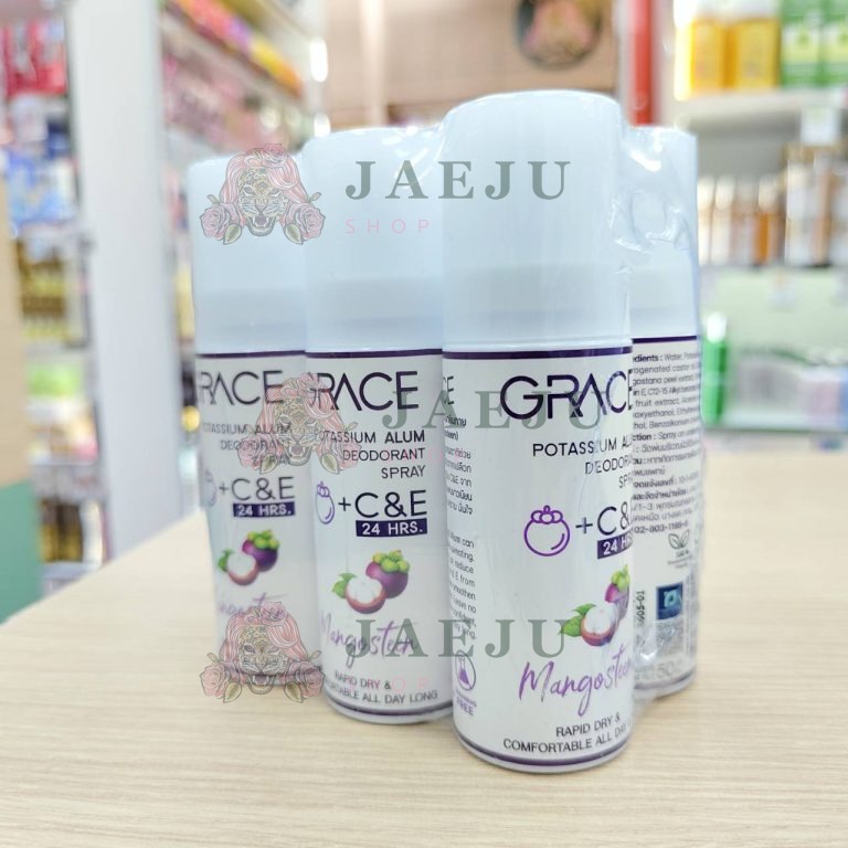 Grace potassium alum deodorant spray+c&e เกรซ สเปร์ยสารส้ม 50mlx6pcs - 02. mangosteen