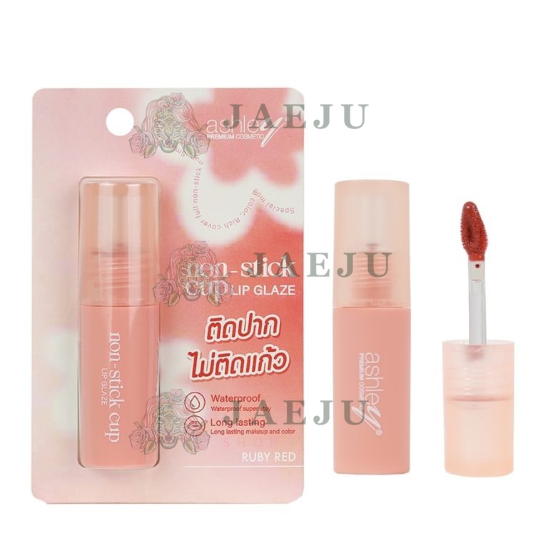 Ashley non-stick cup lip glaze แอชลี่ย์ นอน-สติ๊ก คัพ ลิป เกลช - NO.2Ruby Red