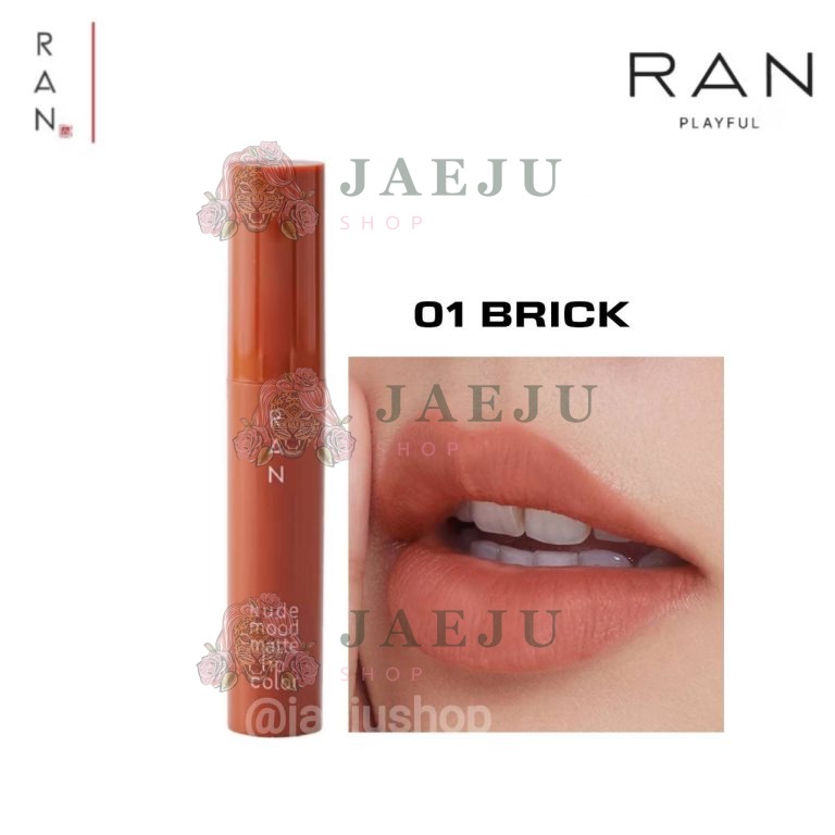 Ran nude mood matte lip color รัน นู้ด มู้ด แมท ลิป 4ml - 01. brick
