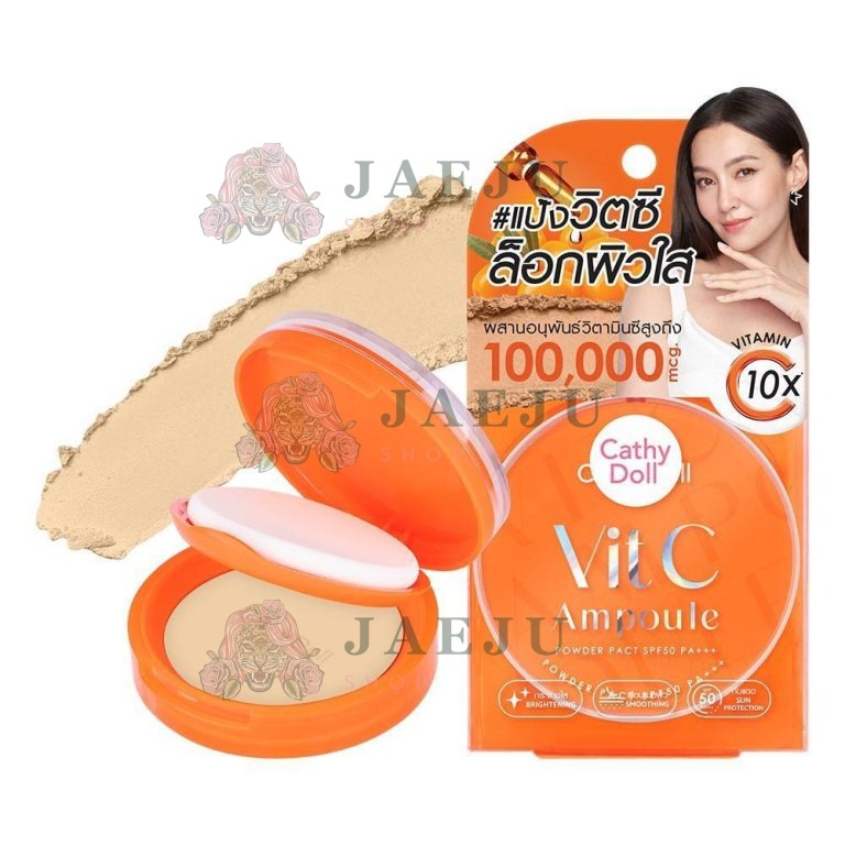Cathy doll vit c ampoule powder pact spf50 pa+++ - NO.3medium beige