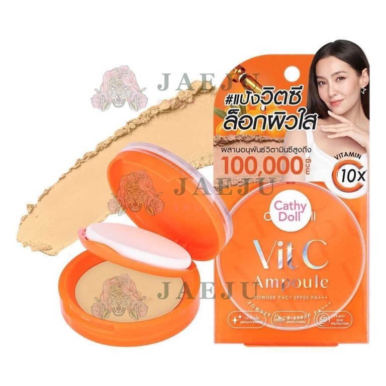 Cathy doll vit c ampoule powder pact spf50 pa+++ - NO.4honey beige