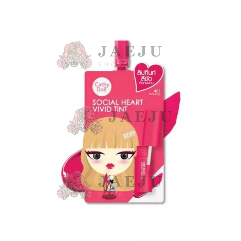 Cathy doll social heart vivid tint - NO.3pink post