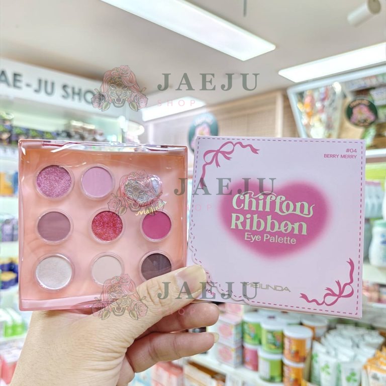 MC 3135 Meilinda chiffon ribbon eye palette ชิฟฟ่อน ริบบ้อน อาย พาเลทท์ 3.5g. - 04.BERRY MERRY