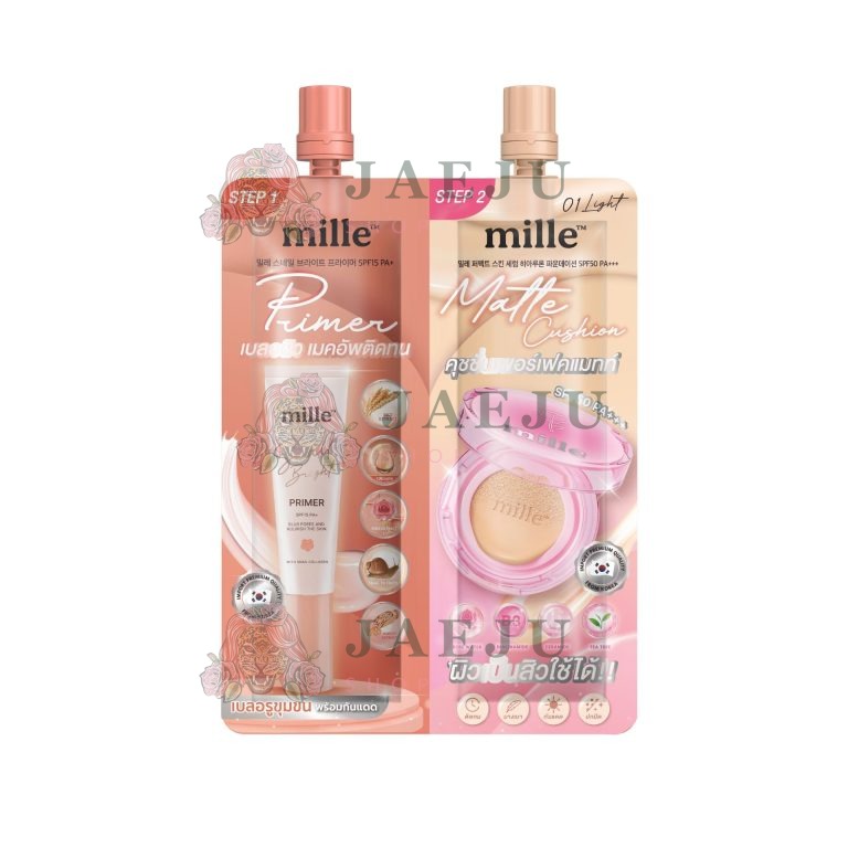 Mille duo primer&matte cushion 4g+4gx6pcs - 01.Light
