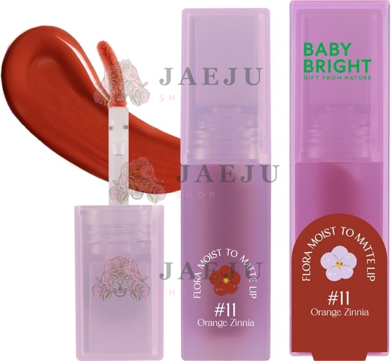 Baby Bright Gift From Nature Flora Moist To Matte Lip - NO.4Punch Carnation