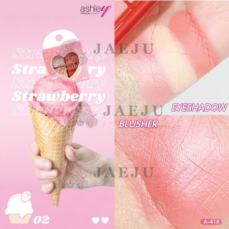 Ashley beauty to fresh Eyeshadow&Blush แอชลี่ย์ บิวตี้ ทู เฟรช - NO.2Strawberry