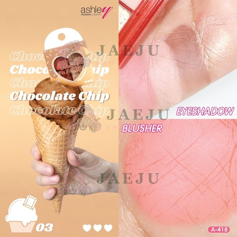 Ashley beauty to fresh Eyeshadow&Blush แอชลี่ย์ บิวตี้ ทู เฟรช - NO.3Chocolate Chip