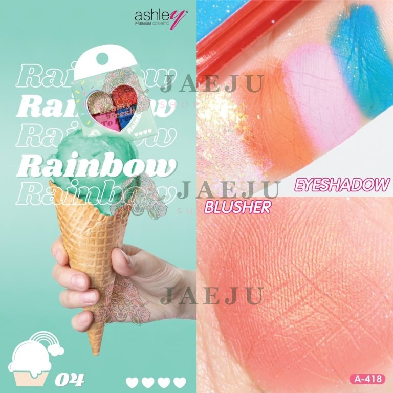 Ashley beauty to fresh Eyeshadow&Blush แอชลี่ย์ บิวตี้ ทู เฟรช - NO.4Rainbow