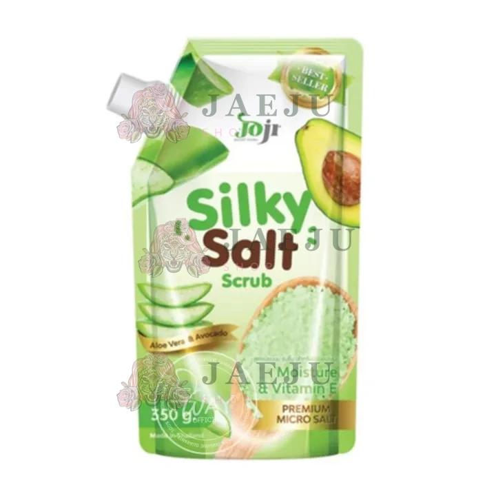 Joji secret young silky salt scrub โจจิ ซิลกี้ ซอลล์ สครับ 350g. - aloe vera&avocaro