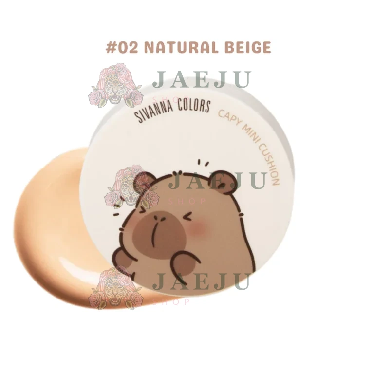 HF664 Sivanna colors capy mini cushion ซีเวนน่า คัลเลอร์ส คาปิ มินิ คุชชั่น 8g. - 02.Natural beige
