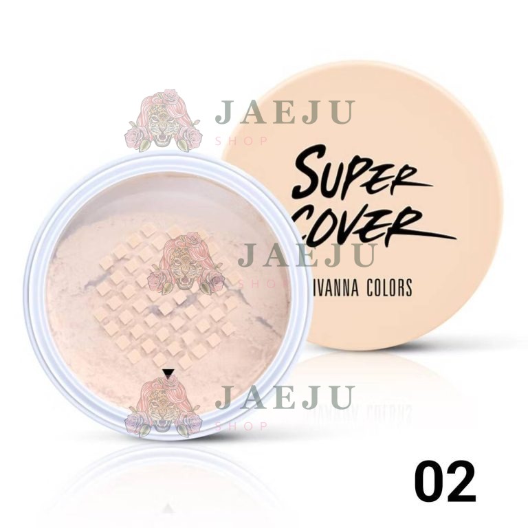 HF710 Sivanna colors super cover invisible setting powder ซีเวนน่า อีดิชั่น แป้งฝุ่น 20g - 02. LIGHT BEIGE