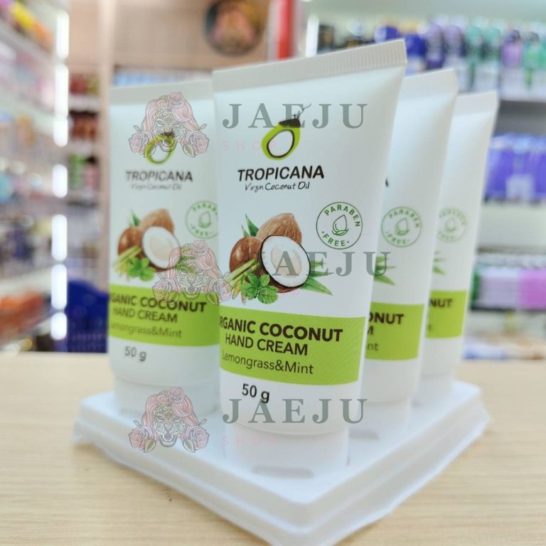 Tropicana organic coconut hand cream ทรอปิคานา ออร์แกนิค แฮนด์ครีม มะพร้าว 50g/x6pcs - 02. Lemongrass&mint