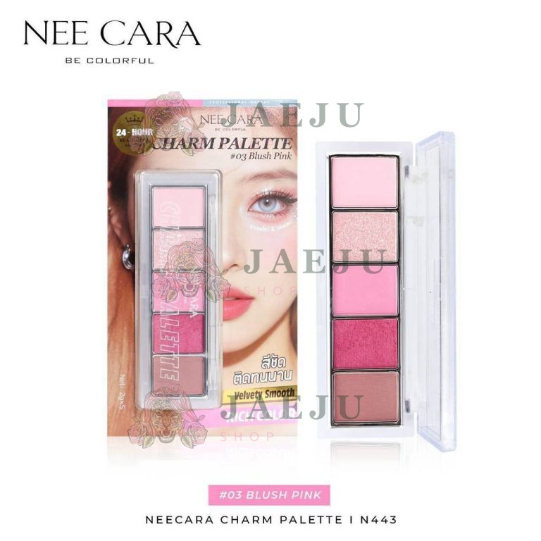 N443 Nee cara be charm palette นี คารา บี คัลเลอร์ฟูล ชาร์ม พาเลท 2g/x5 - 03. Blush pink