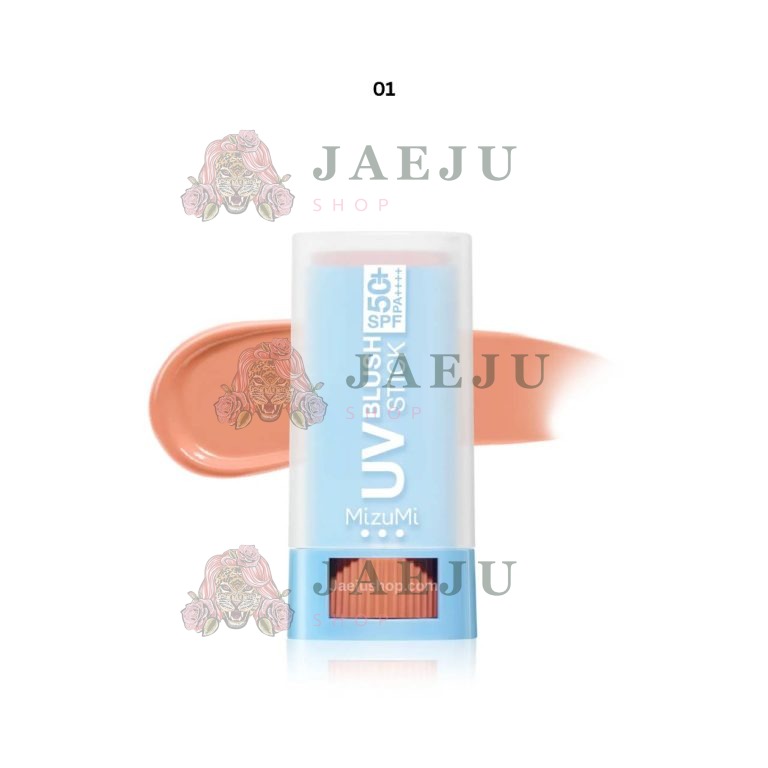 Mizumi UV Blush Stick SPF50+ PA++++ มิซึมิ บลัชสติ๊ก 4g - 01. peach mojito พีช โมฮีโต