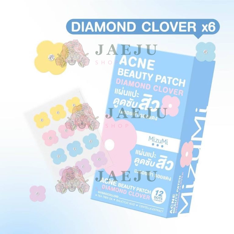 Mizumi Acne beauty patch มิซึมิ แอคเน่ บิวตี้ แพทซ์ 12mm - 02. Diamond clover