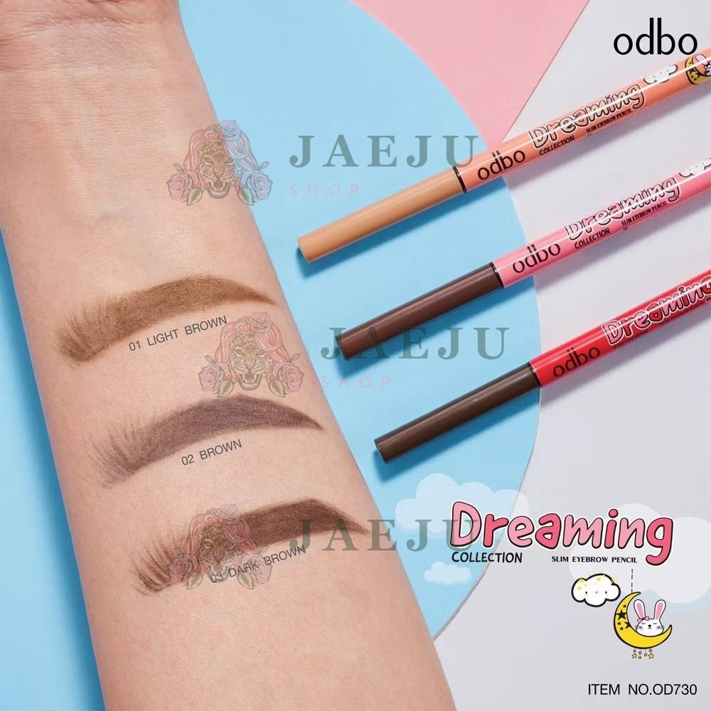 OD730 odbo dreaming collection slim eyebrow pencil โอดีบีโอ ดรีมมิ่ง คอลเลคชั่น สลิม อายบราว เพ็นซิล 0.3g - Image 3
